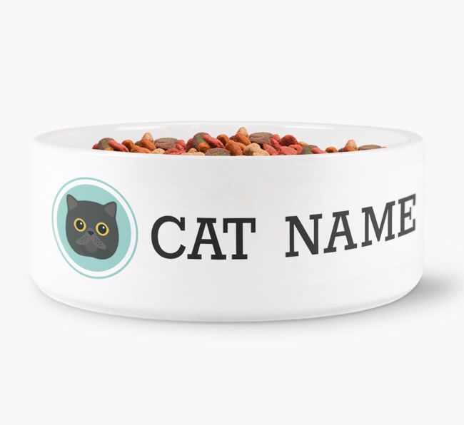 '{breedFullName} Icon' - Personalised Cat Bowl 